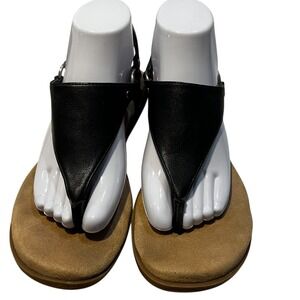 G.H. Bass Faux Leather Black Sandals‎ Women's Size 8 Casual Summer Vacation